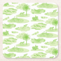 Florida Toile Coaster (Lime Green)