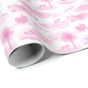 Florida Toile (Pink)  Wrapping Paper