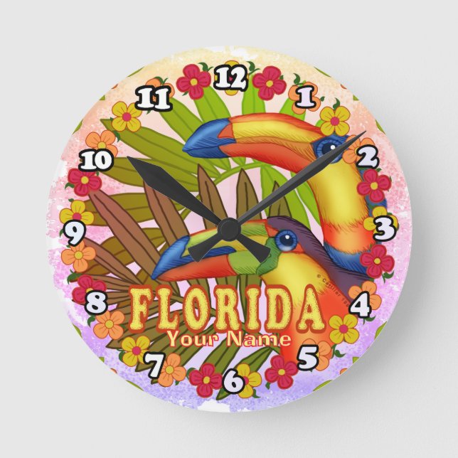 Florida Toucans  Round Clock (Front)