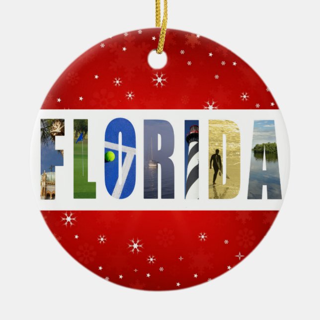 Florida Travel Photos Christmas Ceramic Ornament (Front)