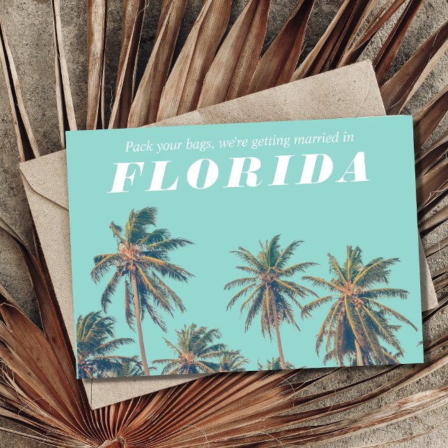 Florida Tropical Beach Wedding Save the Date Announcement Postcard (Creator Uploaded)