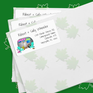 Florida Tropical Camping Long Address Wide Labels