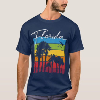Florida Tropical Palm Trees Vacation Souvenir Over T-Shirt