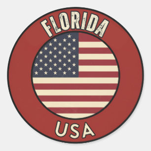 Florida United States of America Classic Round Sticker