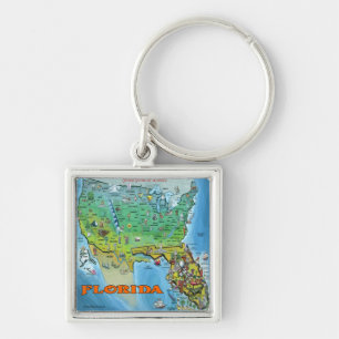 Florida USA Map Key Ring