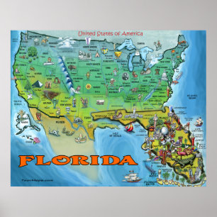 Florida USA Map Poster