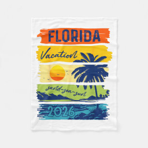 Florida Vacation 2026 Sea Sand Beach Summer Trip Fleece Blanket