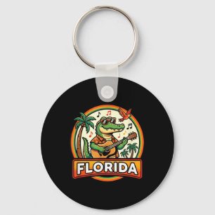 Florida Vacation Alligator Design with Retro Key Ring