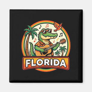 Florida Vacation Alligator Design with Retro Magnet