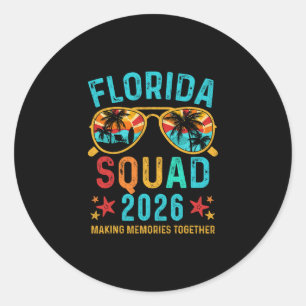 Florida Vacation Squad 2026 Family Matching Vintag Classic Round Sticker