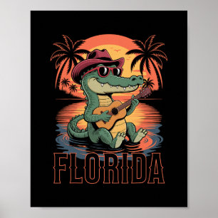 Florida Vacation Tee Women Men Kids Funny Alligato Poster