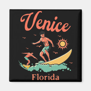 Florida Venice Fl Surfer Surfing Beach Fishing Pie Magnet