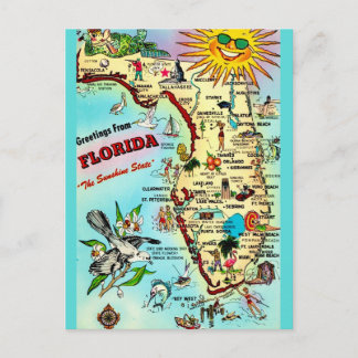 Florida Vintage Bordered Postcard