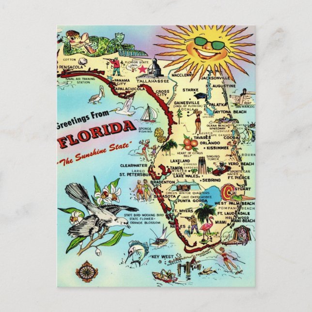 Florida Vintage Fun Postcard (Front)