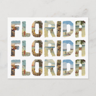 Florida vintage inspired postcard collage postcard