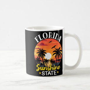 Florida Vintage Palm Tree Beach Sunset Trocal Coffee Mug