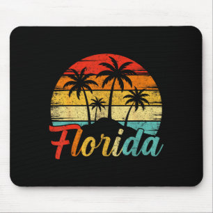Florida vintage palm tree sunset tropical family mouse pad
