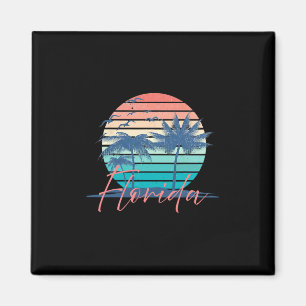 Florida Vintage Summer Vibes Beach Sunset Retro Pa Magnet