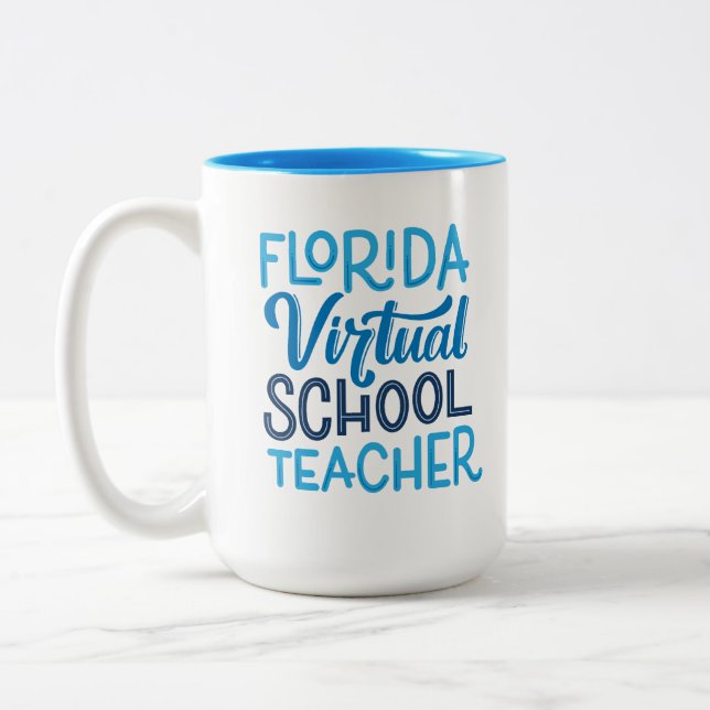 Florida Virtual School Teacher, Handlettering Two-Tone Coffee Mug (Left)