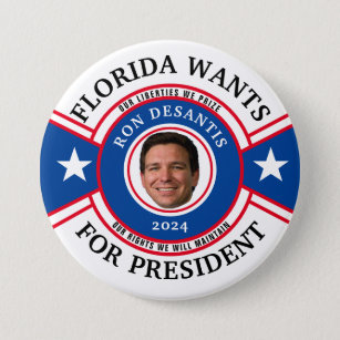 Florida wants DeSantis for President 7.5 Cm Round Badge