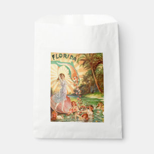 Florida water nymphs fun vintage illustration favour bag