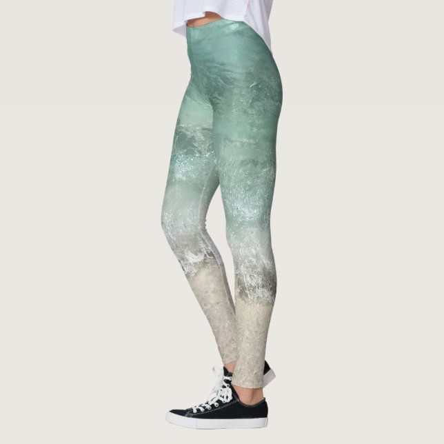Florida Water Turquoise Green Ocean Sea Beach  Leggings (Left)