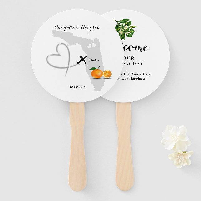 Florida Wedding Destination Hand Fan (Front and Back)