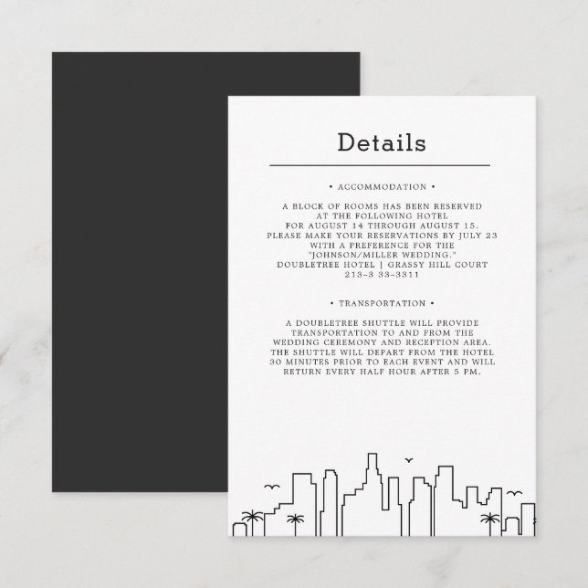 Florida Wedding | Guest Details Invitation (Front/Back)