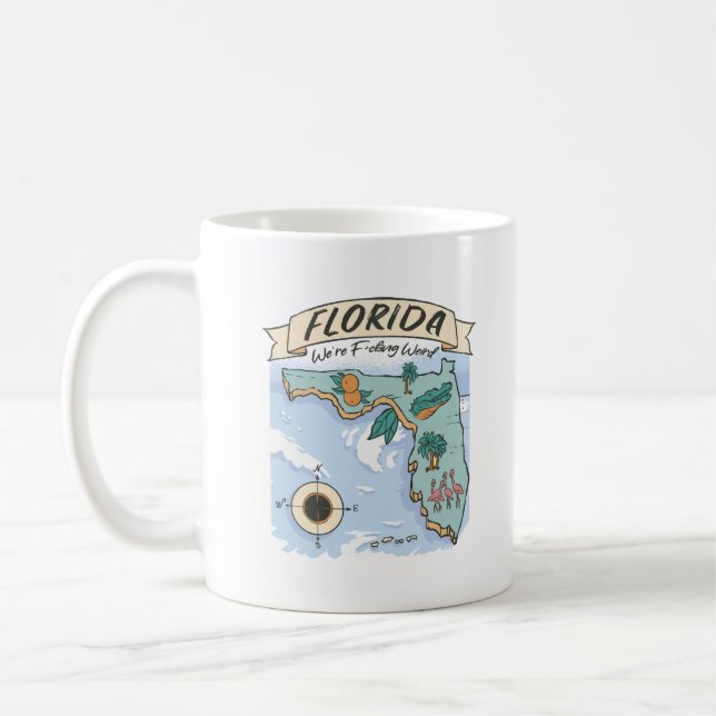 FLORIDA WE'RE F*CKING WEIRD UNITED STATES MAP  COFFEE MUG (Left)