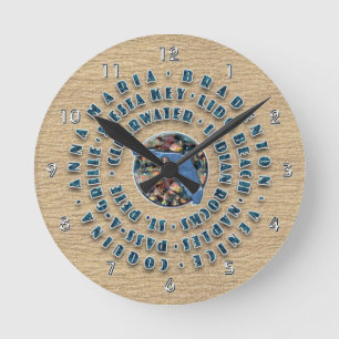 Florida West Coast Beaches Round Clock