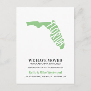 FLORIDA We've moved New address New Home Postcard