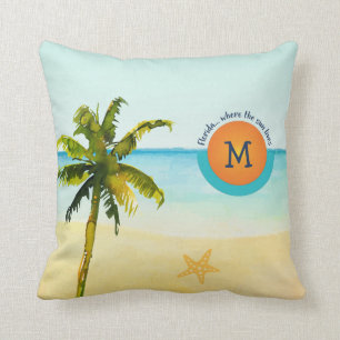 Florida... Where the Sun Lives Peaceful Beach Cushion