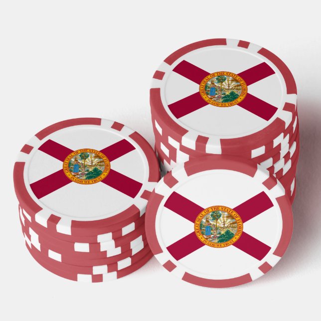 Floridian Flag, Flag of Florida Poker Chips (Stack)