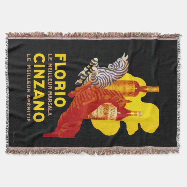 Florio Cinzano Vintage PosterEurope Throw Blanket (Front)