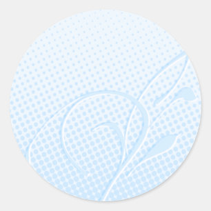 Florish and Blue Dots Classic Round Sticker