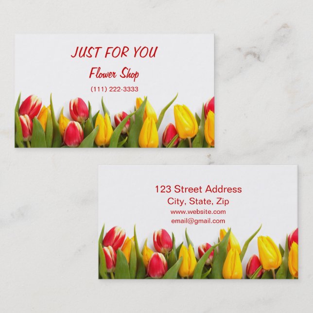 Florist and Flower Shop Personal Card (Front/Back)