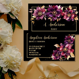 Florist Black  Business Card