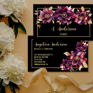 Florist Black  Business Card