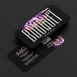 Florist Bouquet Floral Designer Stylist Black    Business Card