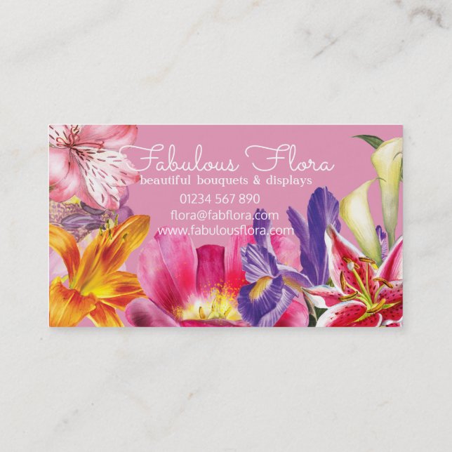 florist business card bouquets and displays 3 (Back)