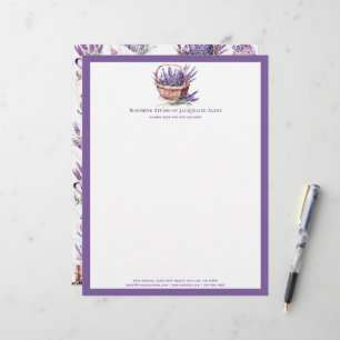 Florist Business Custom Lavender Watercolor Letterhead