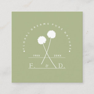 Florist Business Minimalist Square Business Card