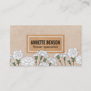 Florist Carnations (white) Business Card