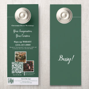 Florist Christmas Workshop Promotion Custom  Door Hanger