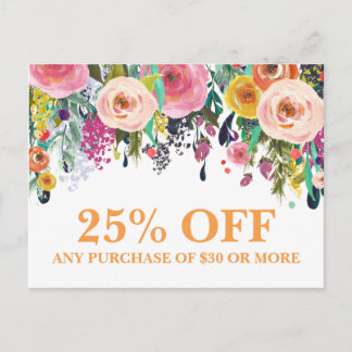 Florist Fashion Marketing Promotions Postcard