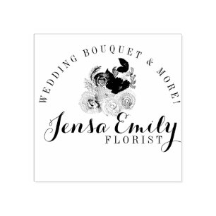 Florist Florals Bouquet Logo Artist Studio Rubber Stamp