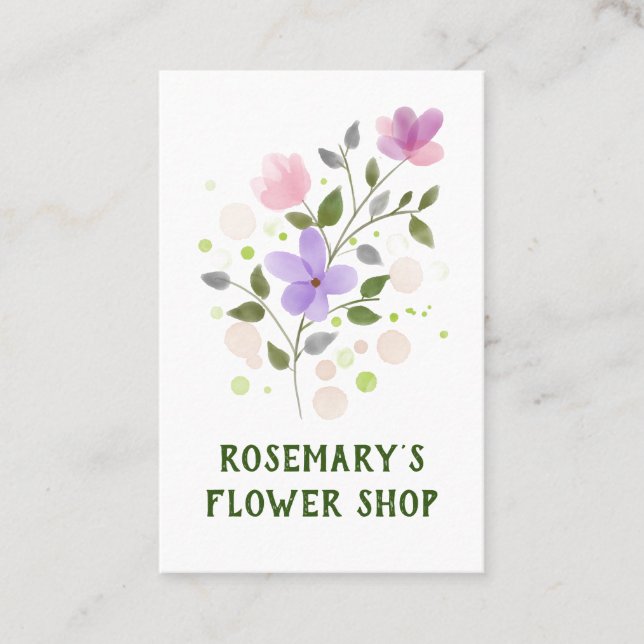 Florist Flower Seller Business Card. Business Card (Front)