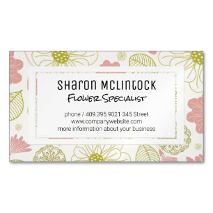 Florist Flower Shop Magnetic Business Card
