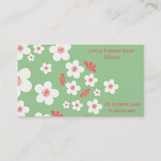 Florist Flower Shop Stylish business Business Card (Front)