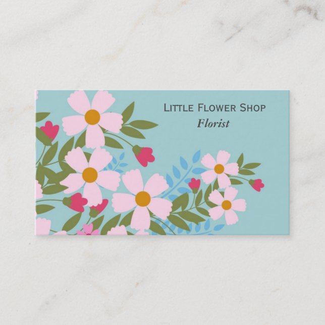 Florist Flower Shop Stylish business Business Card (Front)